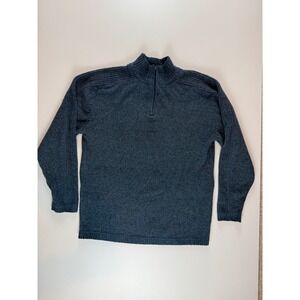 Alpine Design Mens XXL Blue Quarter Zip Pullover Sweater Ribbed Shoulder Knit